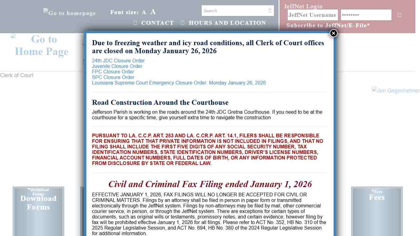 Jefferson Parish Clerk of Court